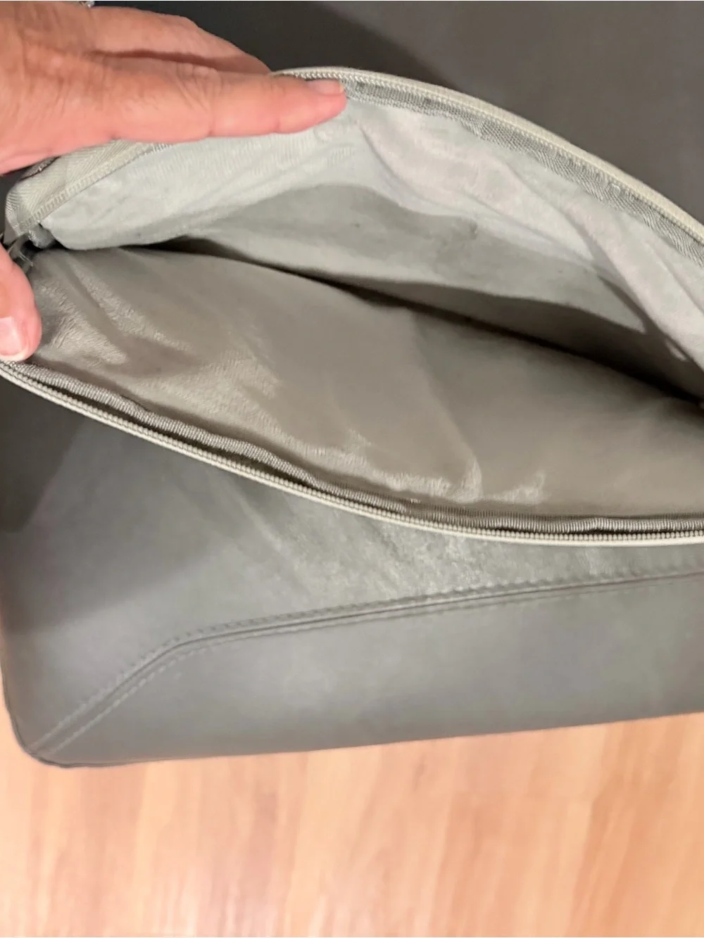 Men's Laptop Sleeve in Gray Leather-Style Finish